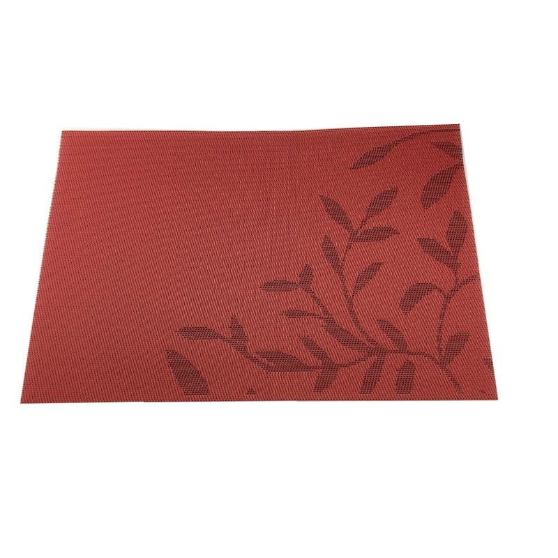 Gugrida Place Mats PVC Set of 6, Table Placemats Set of 6 PVC Table Mats Natural Color (6 pcs, Red Leaves) - Image 3